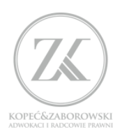 Logo Kopeć Zaborowski Adwokaci i Radcowie Prawni Sp.p.