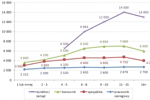 WYNAGRODZENIA OSÓB O RÓŻNYM STAŻU PRACY W 2013 ROKU